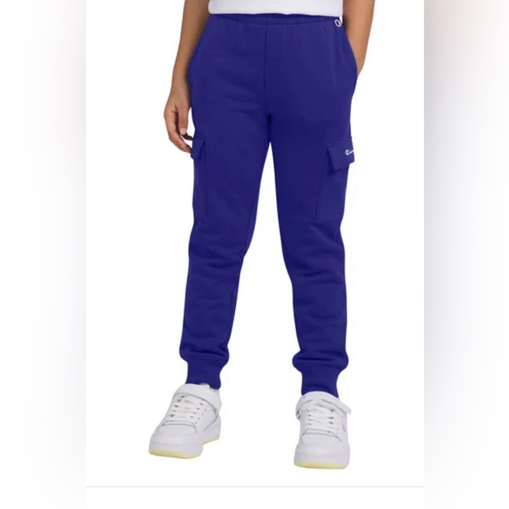 NEW Champion Jogger Fleece Sweatpants Youth Medium Blue 10/12 Large 14/16